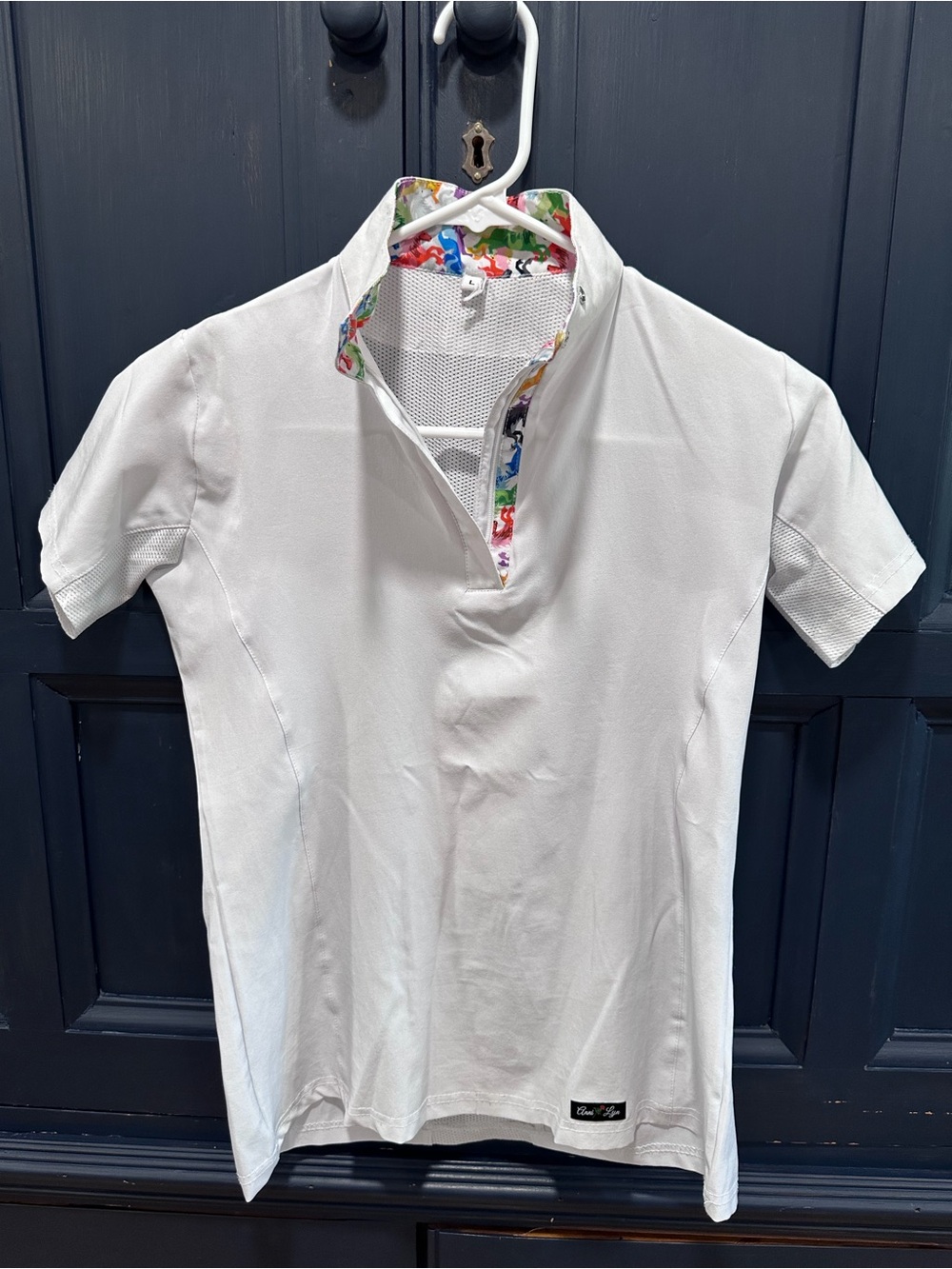 Anni Lyn White Girls Mesh Show Shirt